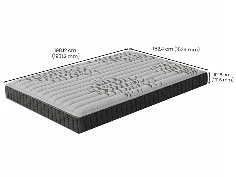 Orion Queen Upholstered Wooden Bed with Latex Foam Queen Bed Mattress (78 x 60 x 6 inches)
